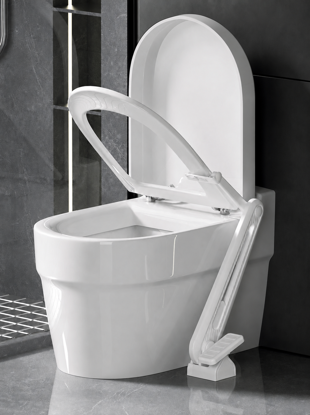 LiftClean instalado ao lado do vaso sanitario